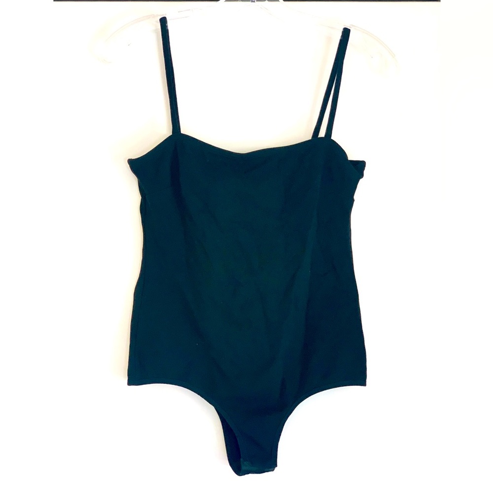 Free People Bodysuit w/ straight neckline, Black, Small